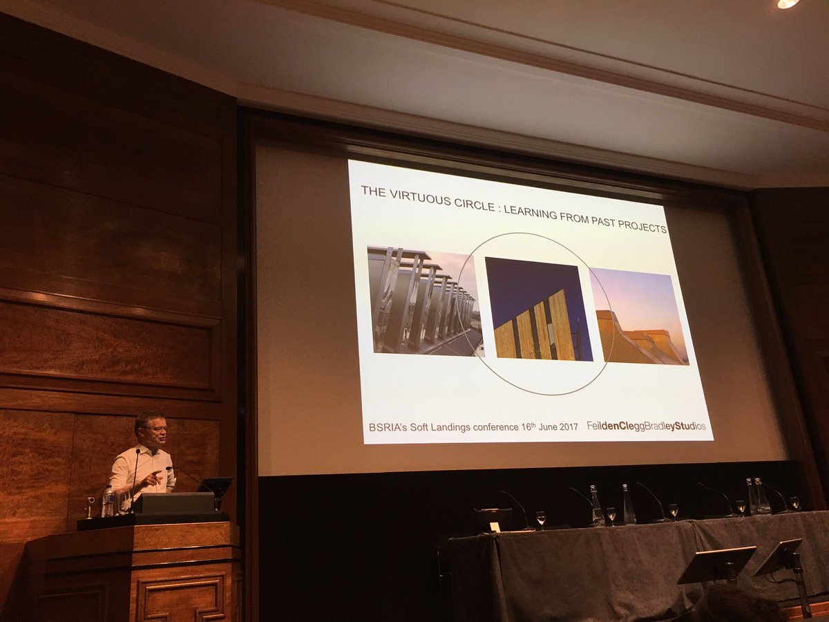 MartinR_BSRIA's tweet photo. Peter Clegg @FCBStudios  @PClegg_fcbs  @RIBA is talking on Learning from experience #softlandings2017 @BSRIALtd https://t.co/O0VyDcCxEw
