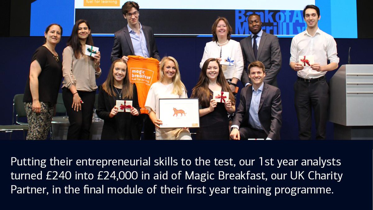 BofA_Careers's tweet photo. UK Analysts turn £240 into £24,000 for charity, @magic_breakfast https://t.co/rclLGePkPX