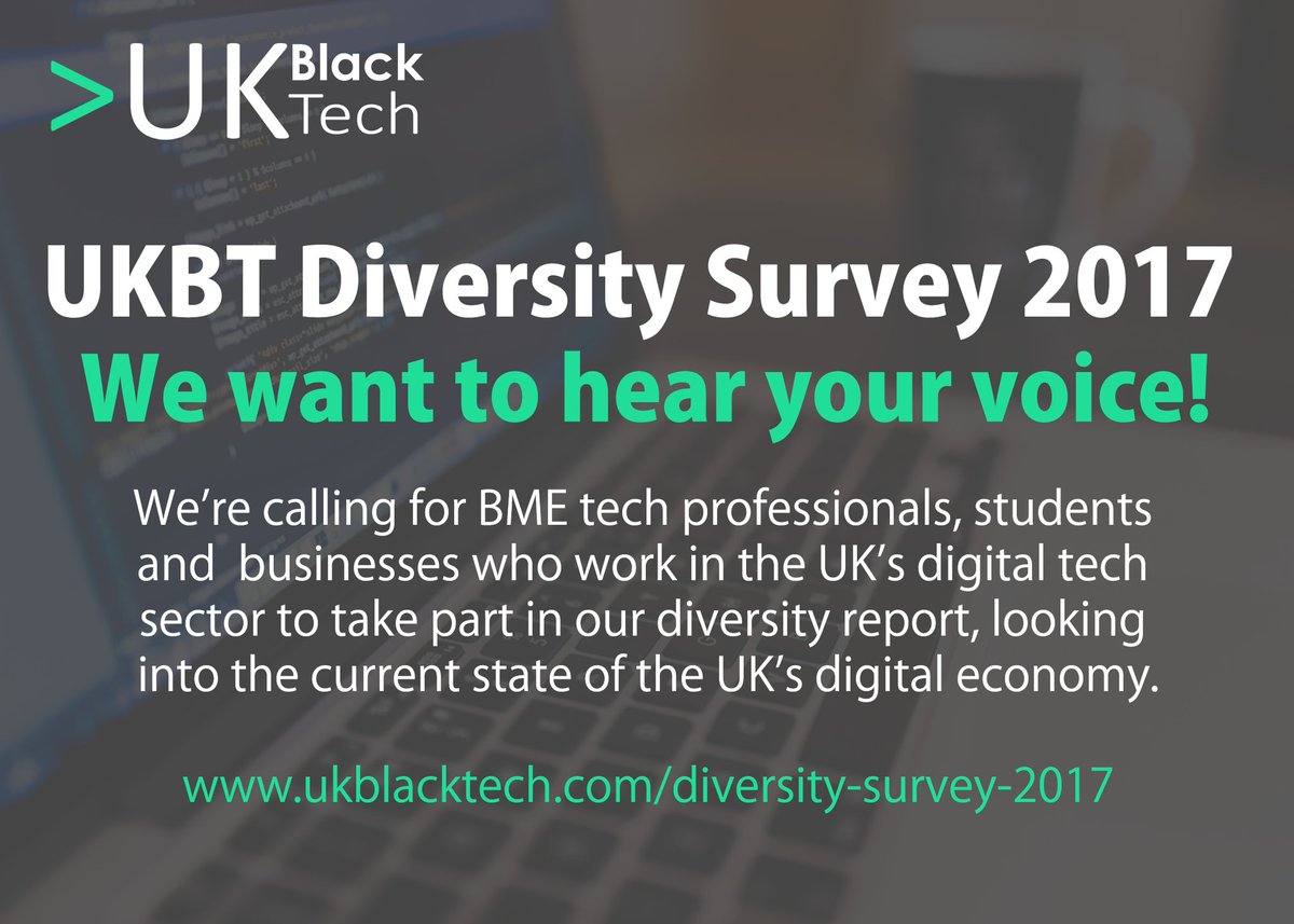 VINE_Creatives's tweet photo. Following on from the brilliant #diversitytech17 please fill in this survey from @UKBlackTech https://t.co/fjyNXWHtZS @LDNTechWeek https://t.co/tTqkzrtnPF