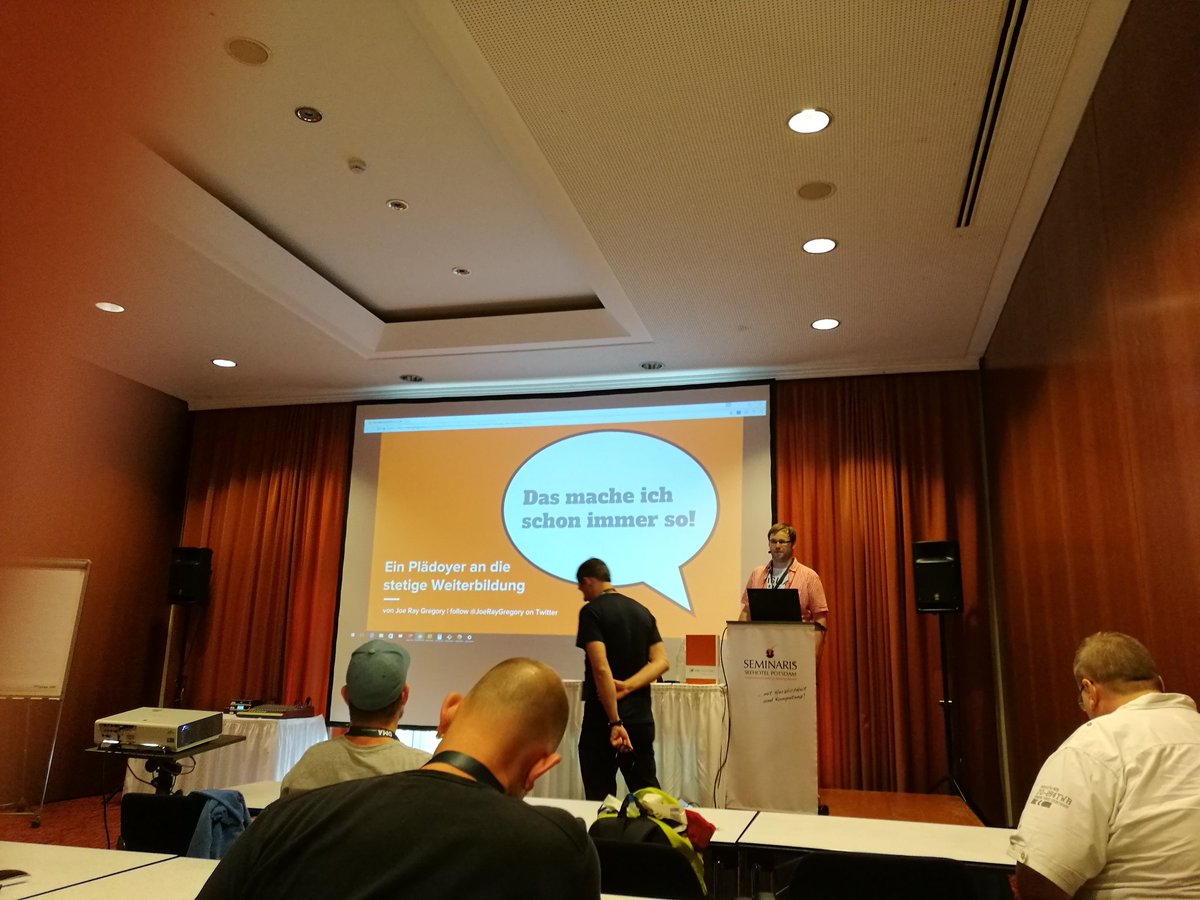 Vortrag mit <a href="/JoeRayGregory/">Joe Ray Gregory</a> Ich bin gespannt. #contao #ck2017