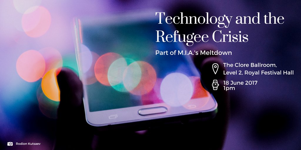 Heading to #MeltdownFest on Sunday? Then be sure to join us &amp; @amp_art_uk for a discussion on #refugee #TechForGood! bit.ly/2rD0zlb