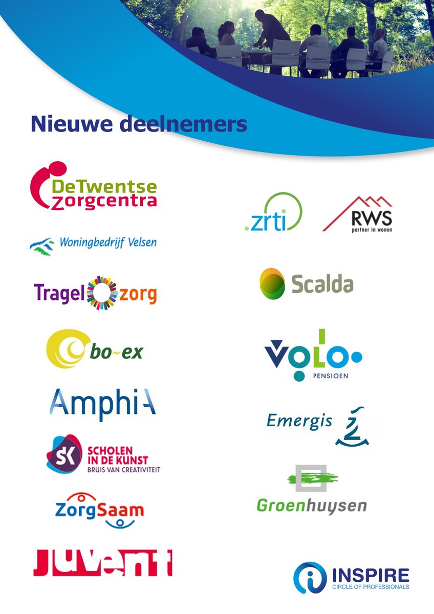 Ook de bestuurssecretarissen van deze bedrijven hebben zich onlangs aangesloten bij Inspire-netwerkgroepen voor professionele kennis(deling)