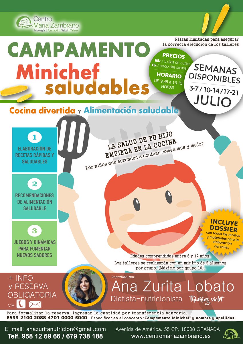 thinkingviolet_'s tweet image. facebook.com/events/1264627…  ¿No sabes qué hacer con los niños en verano? Fusión de COCINA y ALIMENTACIÓN SALUDABLE para pequeños MiniChef :)