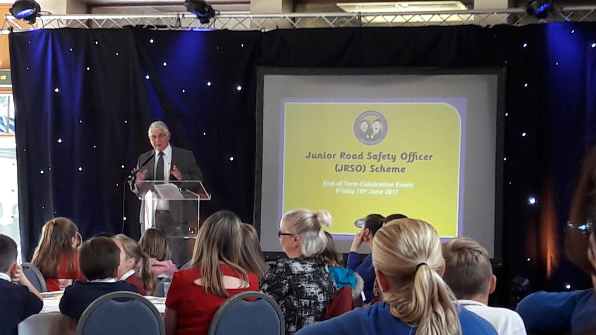 PCVC @RonaldHogg1 on stage, proud to be supporting fantastic work of @DurhamCouncil Junior Road Safety Officers #ImproveRoadSafety