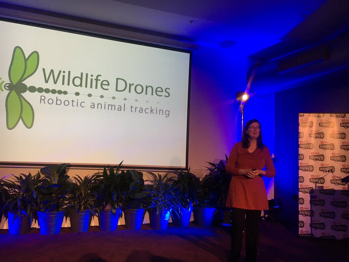 APAccelerate's tweet photo. #WildlifeDrones is our third awesome finalist! Go Roz! Nailing it 😊😁💥👏🏼 #apregionalpitchfest https://t.co/6BJ4EPk36O