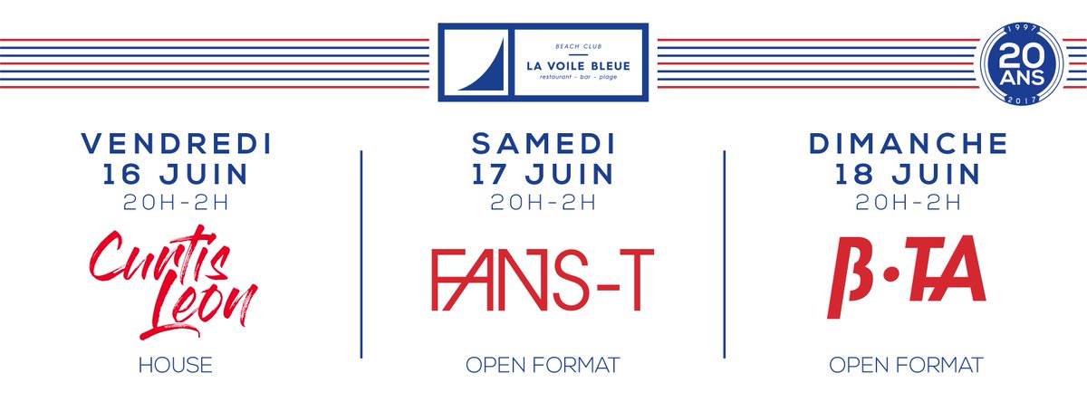 LaVoileBleue's tweet photo. Le programme du #weekend à @LaVoileBleue !
#Beach #Party #PlagePrivéeMontpellier https://t.co/ZmHZUODwy4