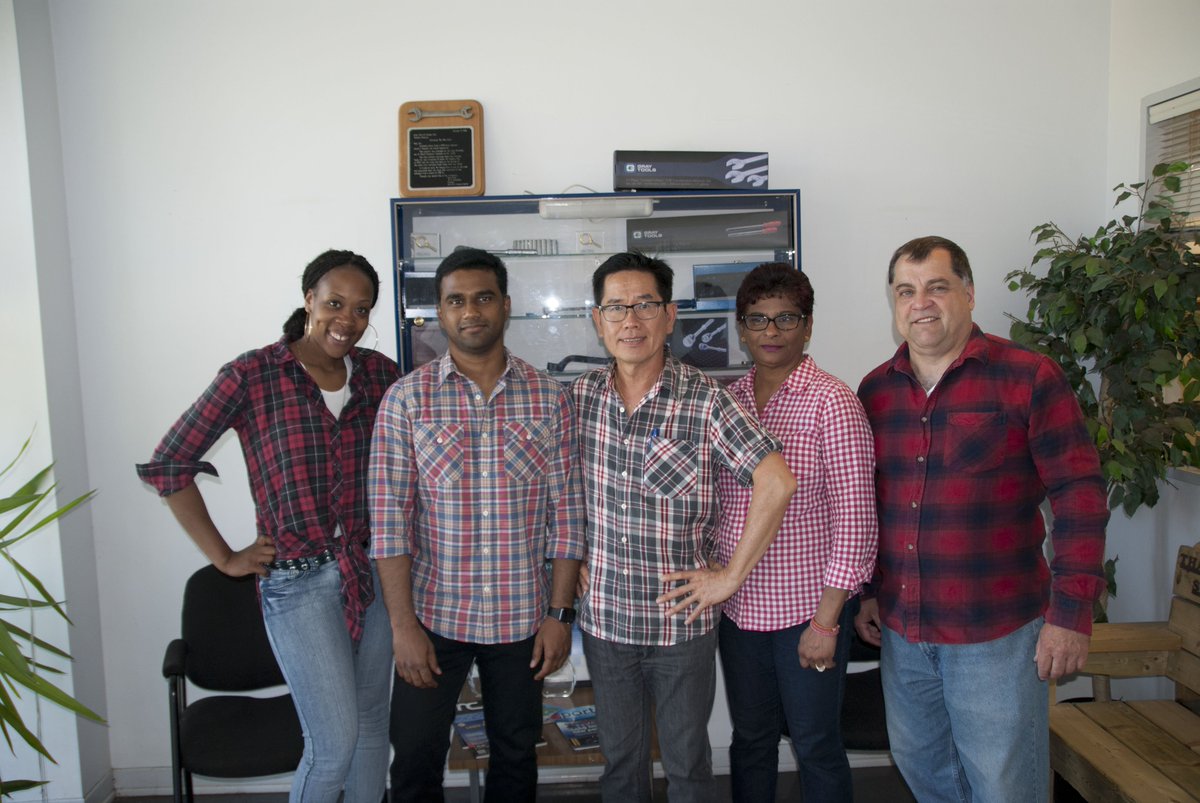 graytools's tweet photo. Gray Tools employees wearing #plaidfordad to support the fight against prostate cancer. @roccorossiTO @ProstateCancerC https://t.co/y8WKgJUFkH