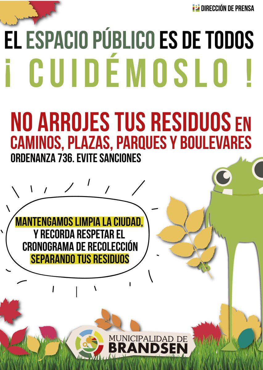 #MedioAmbiente
RESPETE LOS ESPACIOS PÚBLICOS facebook.com/prensamunicipa…