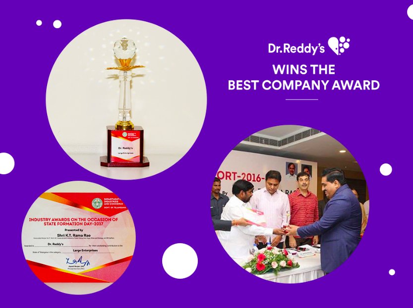 drreddys's tweet photo. We're proud to announce the Telangana State Government recently announced Dr. Reddy’s as the Best Company in the Large-Scale category. https://t.co/tiGTloG1oc