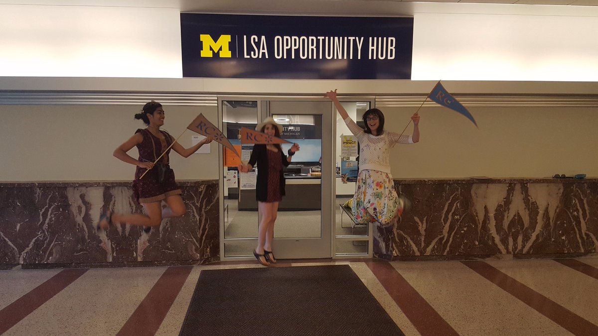 UmichRC's tweet photo. Jumping for joy at all the opportunities at @UMichLSAhub! #RCSuperSleuths #LSA200 #Week6BSH https://t.co/WKYRBKm0JH