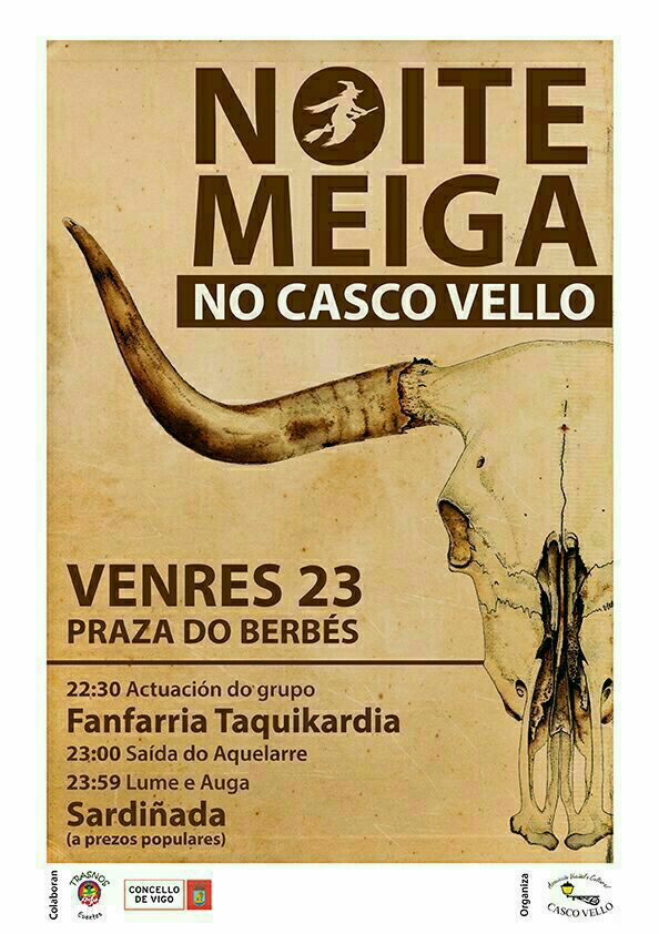 Noite Meiga no Casco Vello | 23 de xuño dende ás 22:30 na praza do Berbés con concerto de Fanfarria Taquikardia, aquelarre e un gran facho.