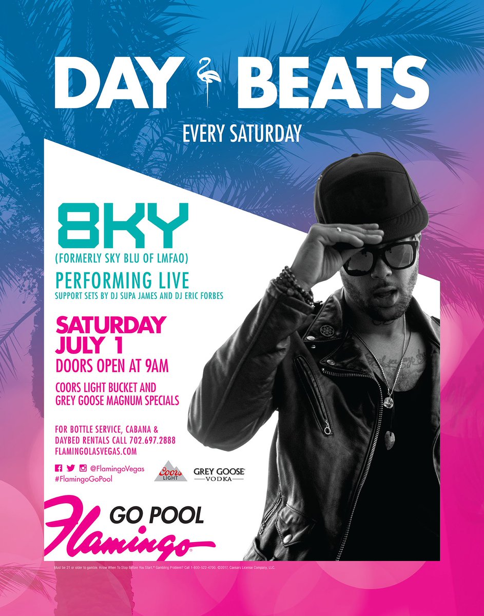 The8ky's tweet photo. Me and my brother @djsupajames going in at #FlamingoGoPool @FlamingoVegas on July 1st!!! #Vegas better be ready!!! #FxckYeah https://t.co/60MohirxBr