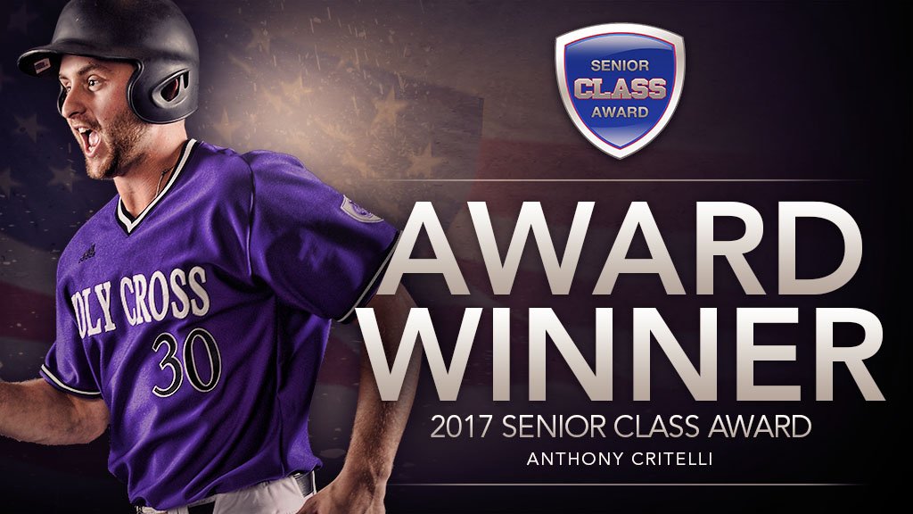 HCrossBaseball's tweet photo. A first baseman YOU believed in, Anthony Critelli has won the @SnrCLASSAward ! 🏆
 📰>https://t.co/8tINfcA1rA
#WeWill https://t.co/GbGKZciQyT