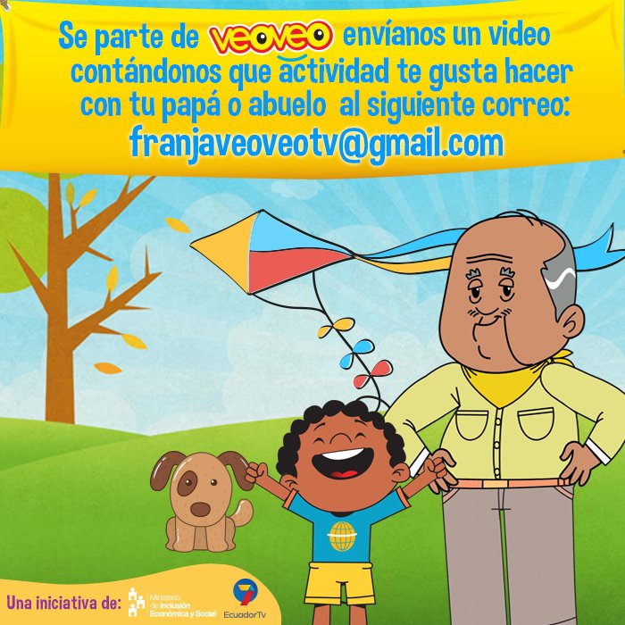 MundoVEOVEO's tweet photo. Envíanos tu video y será publicado este domingo 17 de junio, en nuestra franja infantil #VeoVeo por @EcuadorTV https://t.co/0EW2SEXyvK
