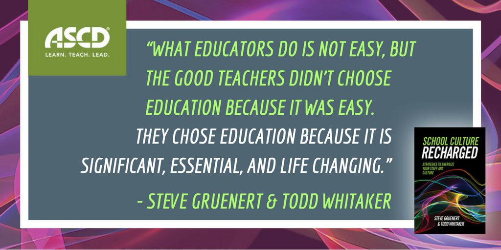 ASCD's tweet image. Learn practical strategies that help you build positive energy to reinvigorate your school's culture: bit.ly/2n2kMmj