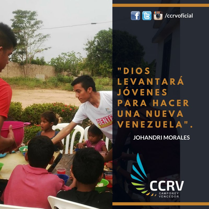 CCRVoficial's tweet photo. "En Venezuela hoy se levantan jóvenes con mucha fuerza a imponer la voluntad de Dios en cada acción". #16Jun #BuenViernes https://t.co/6WUiAKCliR