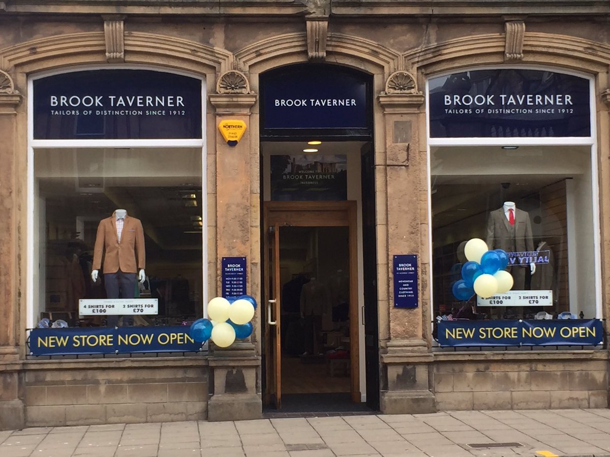TracyPlanit's tweet photo. The new Brook Taverner Store at 34 Academy St #Inverness is spacious &amp; contemporary #quality #menswear #harristweed https://t.co/0JcyZwSfkf