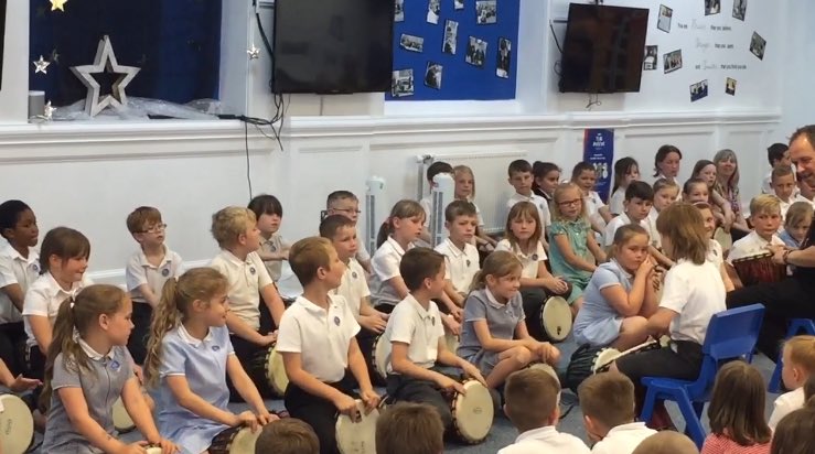 stgac5old's tweet photo. We really are enjoying learning about drumming and it was fantastic to share it on #BBCMusicDay yesterday @stgac5 @stgac6 @stgilesacad 🎶 https://t.co/85I4G0hBfL