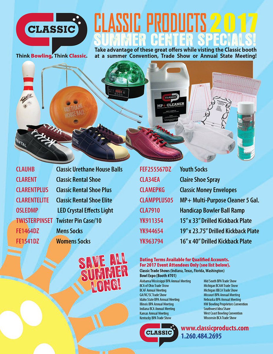 CPCBOWL's tweet photo. Make sure you come see us at Bowl Expo Booth #701 for terrific specials and to see all of the great services that Classic has to offer you! https://t.co/Xis4gy3fOa