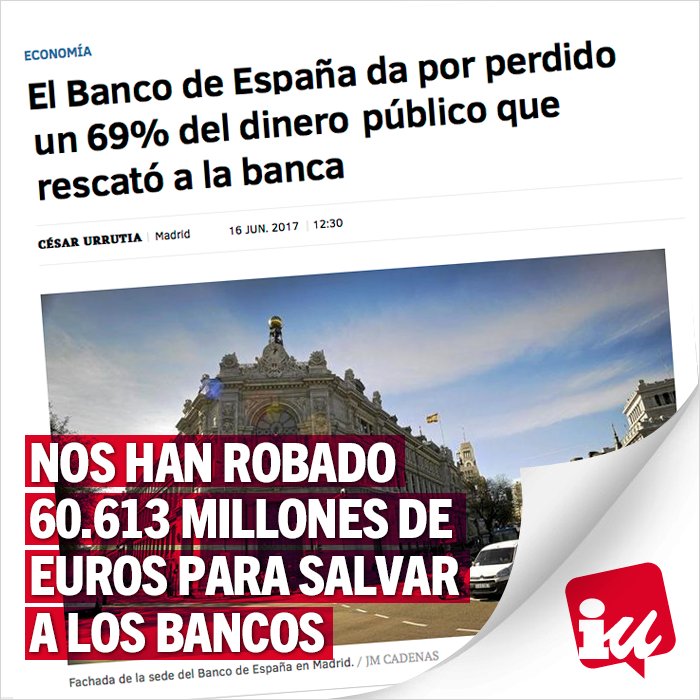 Nos han robado 60.613 millones de euros para salvar a los bancos. No es una crisis, es una estafa.
elmundo.es/economia/2017/…