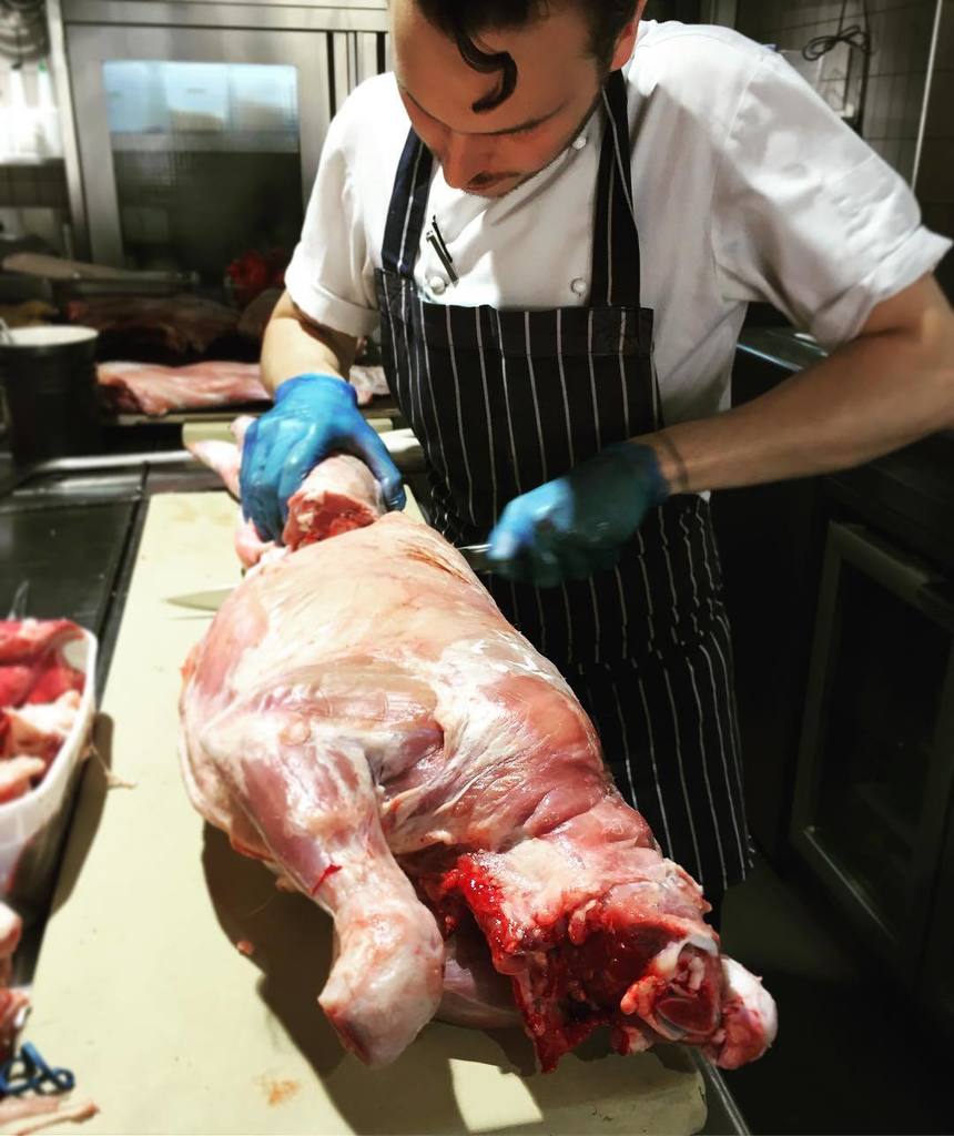 TrinityLondon's tweet photo. Goat prepping morning for @aaronclarkpotter for tomorrow's lunch event @trinityupstairs
#goatsofinstagram #chefsl… https://t.co/UP0OZnqiPz https://t.co/xoL79gpH8a