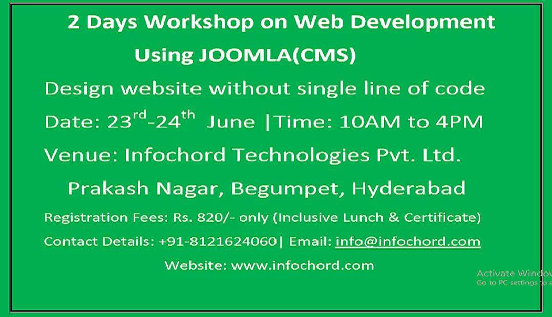 imaksh77's tweet photo. 2 Days Workshop on Web Development
@infochord #webdesign #webdevelopment #startups 
Reg Fees: Rs 820 only
https://t.co/cFcQ8AnoMw https://t.co/51yOg4iDg2