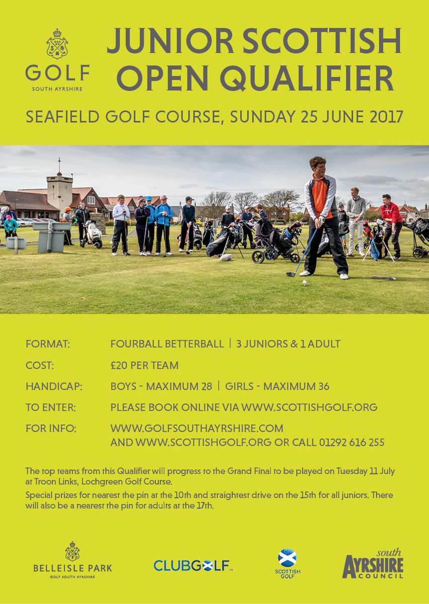 Secure your club's spot at the Junior Scottish Open, an exciting new event for young golfers (3 juniors &amp; an adult) ow.ly/mVth30cDWqy