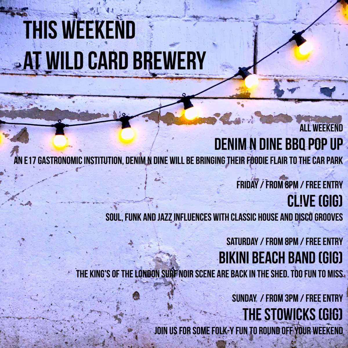 Wild Card Brewery (@wildcardbrewery) on Twitter photo A cracking weekend starts TONIGHT with food from <a href="/DenimDine/">Denim N' Dine</a> and music by Cl!ve. Open from 5pm A cracking weekend starts TONIGHT with food from <a href="/DenimDine/">Denim N' Dine</a> and music by Cl!ve. Open from 5pm