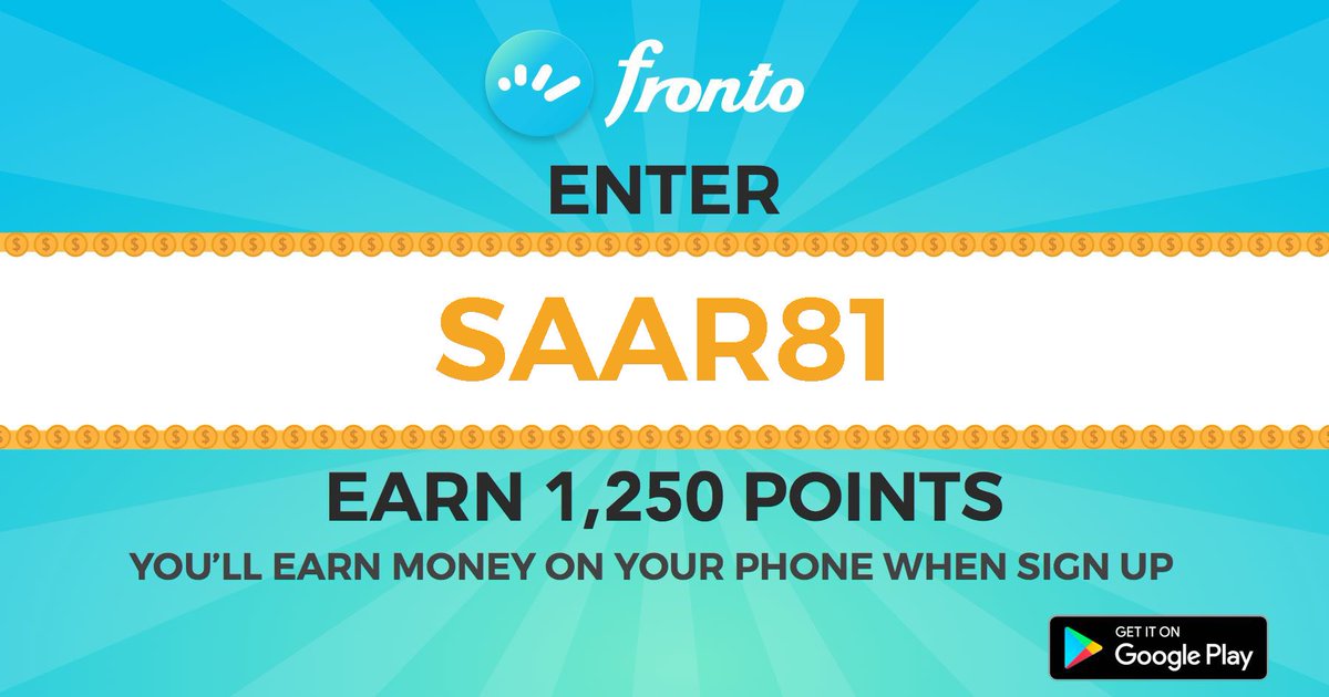 serglagus_rocha's tweet photo. Join Fronto to earn money on your phone. Enter 'SAAR81' to start with bonus 1,250 Points. https://t.co/ELzNA91H4x #rewardapp #makemoney https://t.co/OJ9dPdtjq5