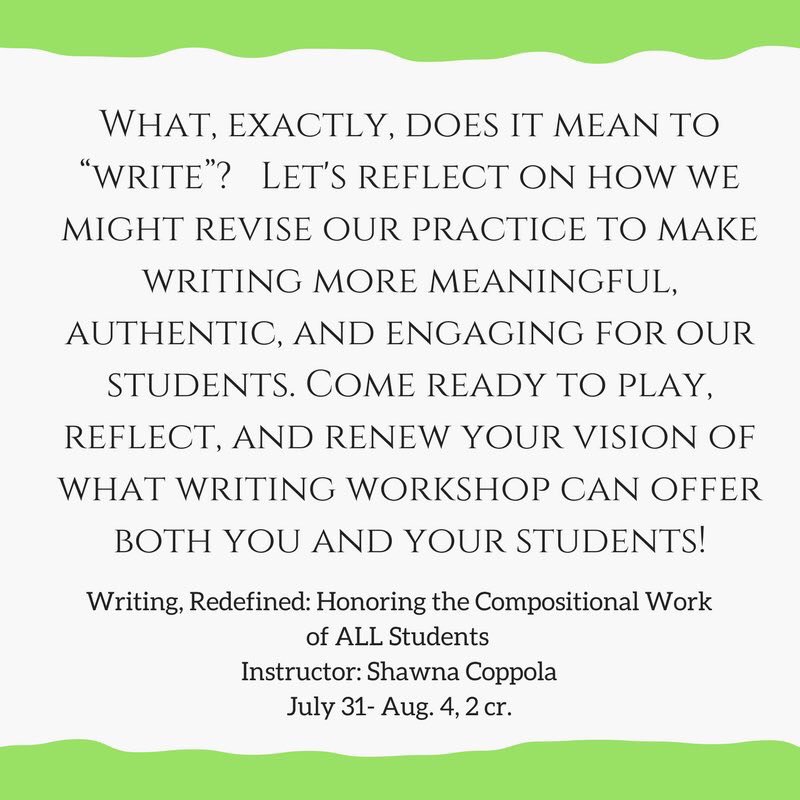 UNHLit's tweet image. Here&apos;s a description of @ShawnaCoppola&apos;s #UNHLit course! #WritingRedefined