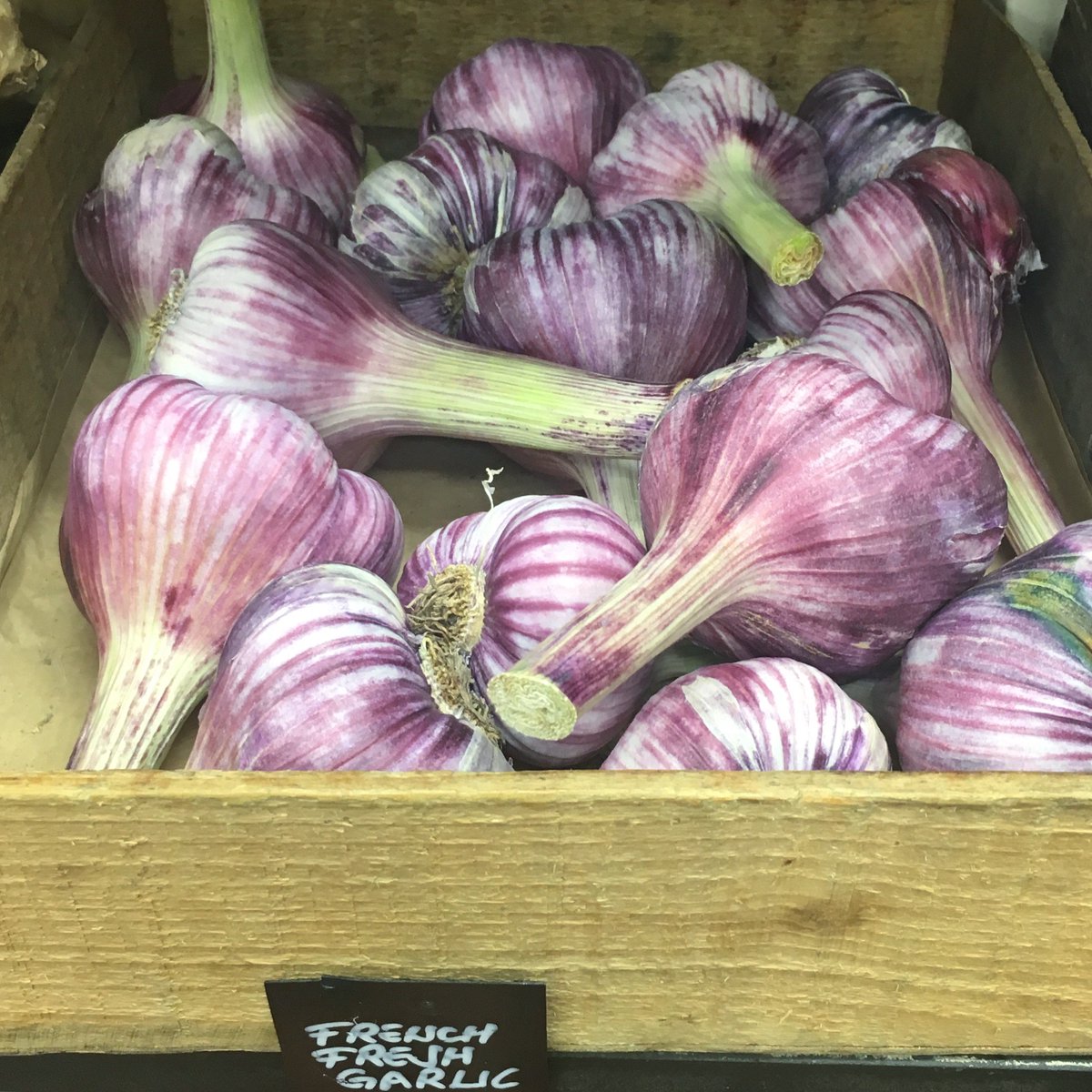 Purple garlic is my garlic of choice..French garlic at <a href="/parkwaygreens/">Parkway greens F&V</a> 
myprimrosehillkitchen.com #garlic #vegetables