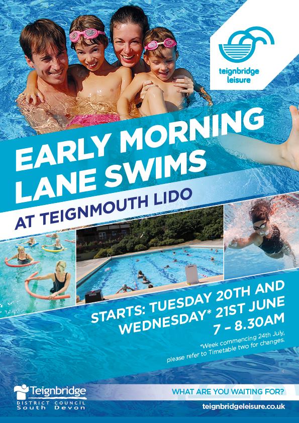 TDC_Leisure's tweet image. Early morning lane swimming starts at Teignmouth Lido on Tuesday and Wednesday next week  :)  Aaron @ NALC