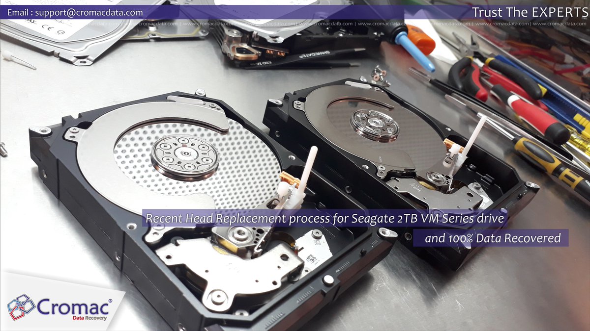 CromacData's tweet photo. Recent Seagate VM Series 2TB Harddrive Head Replacement process and 100% Data Recovered.
#Seagate #DataRecovery https://t.co/EhMJiPjk30