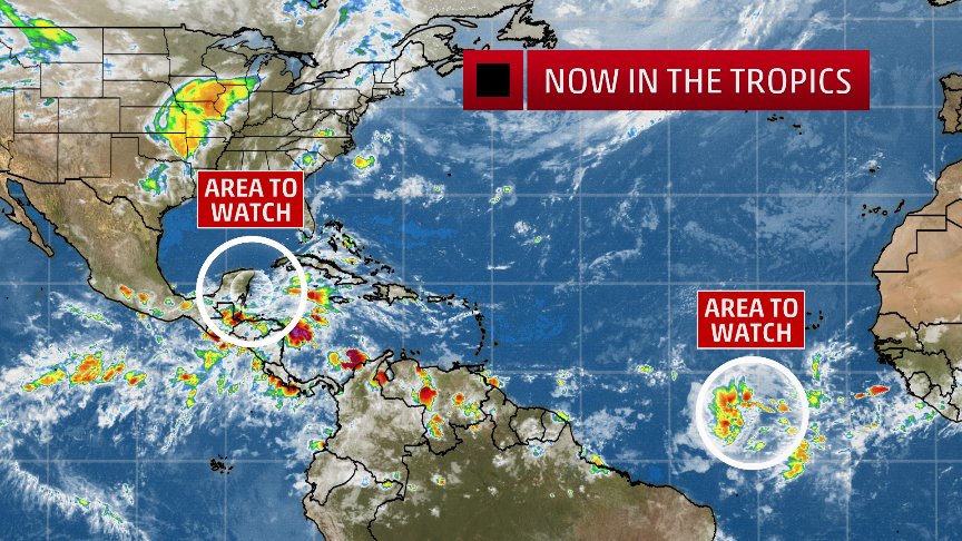 kellycass's tweet photo. #Tropics need to be watched. A couple of areas of concern in the next few days. Stay with @weatherchannel for frequent updates! https://t.co/40nPNMM3B9