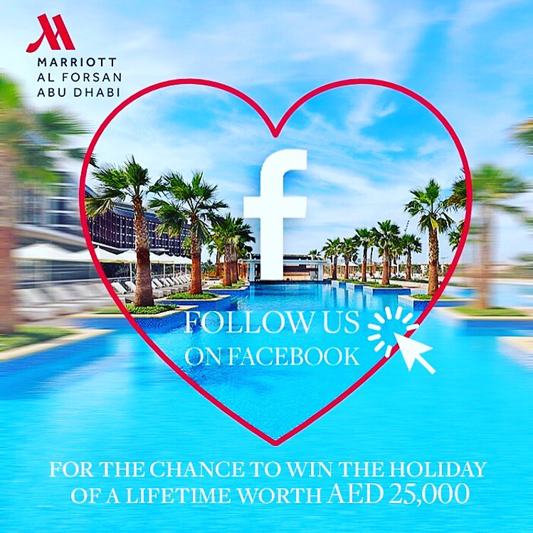 Marriott_Forsan's tweet photo. Follow us on Fabebook and get a chance to win a AED 25,000 holiday for you and your loved ones!
#MarriottAlForsanUnlimited #marriottalforsan https://t.co/3sM5m7XCwv