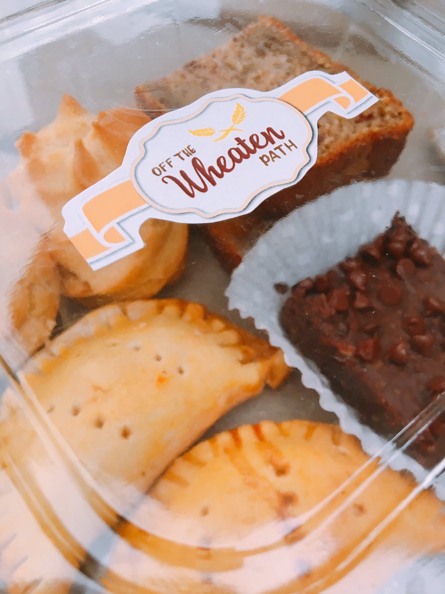 OffWheatTT's tweet photo. Tasting time: off to do a sampling this morning! #glutenfree #blackbeanbrownies #chickenpies #chickenpuffs #bananabread #beefpies https://t.co/8kVNponzuG