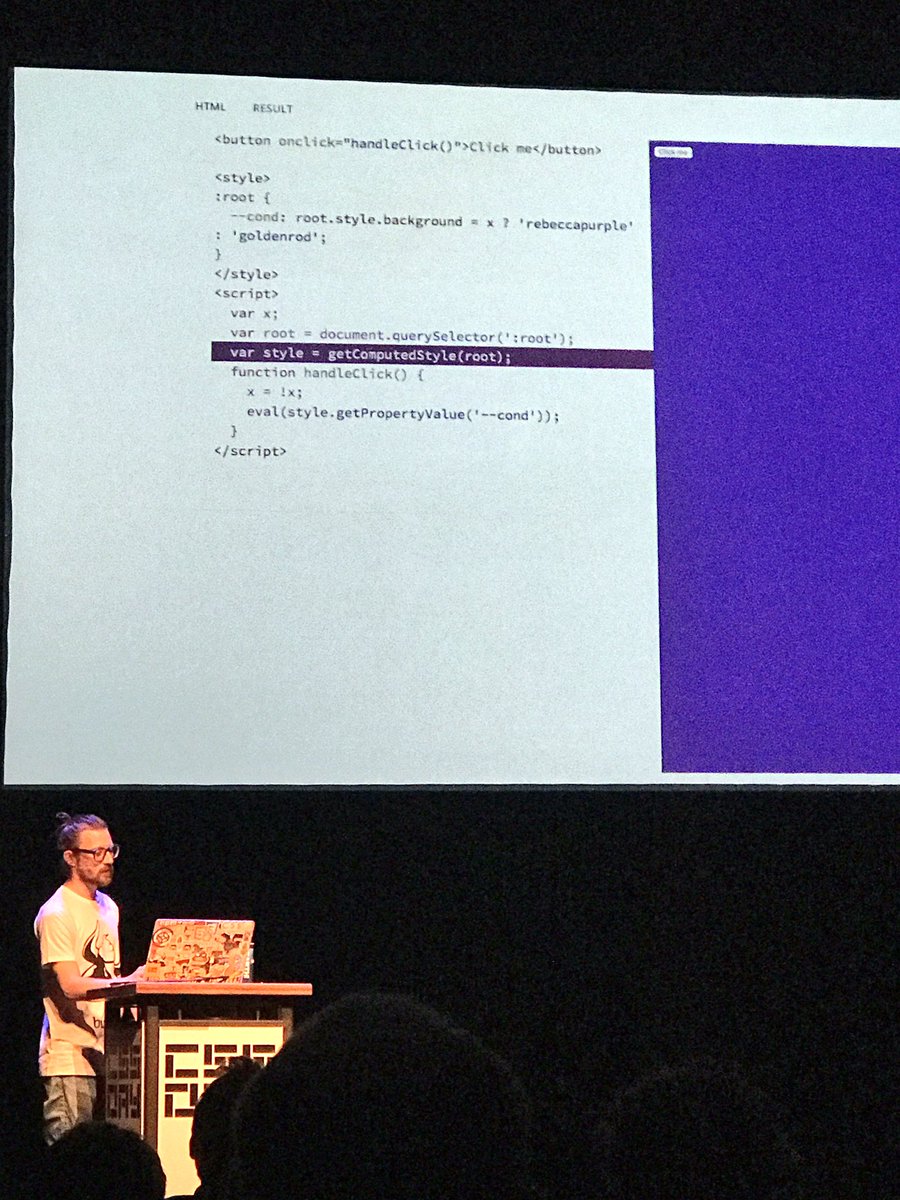 LukyVJ's tweet image. CSS in JS is dead, now it&apos;s all about JS in CSS! #cssvariables #CSSDay with Gregor Adams
