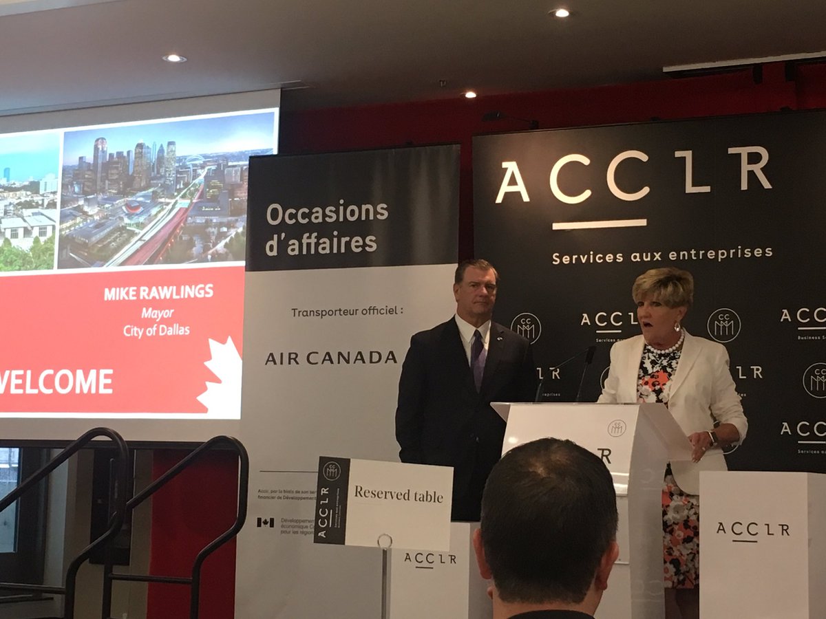 johnackermanIII's tweet photo. FortWorth & Dallas mayors share benefits of doing business in #DFW region at #ACCLR in #Montréal #DFWCanada2017 https://t.co/38rXrDrVsO