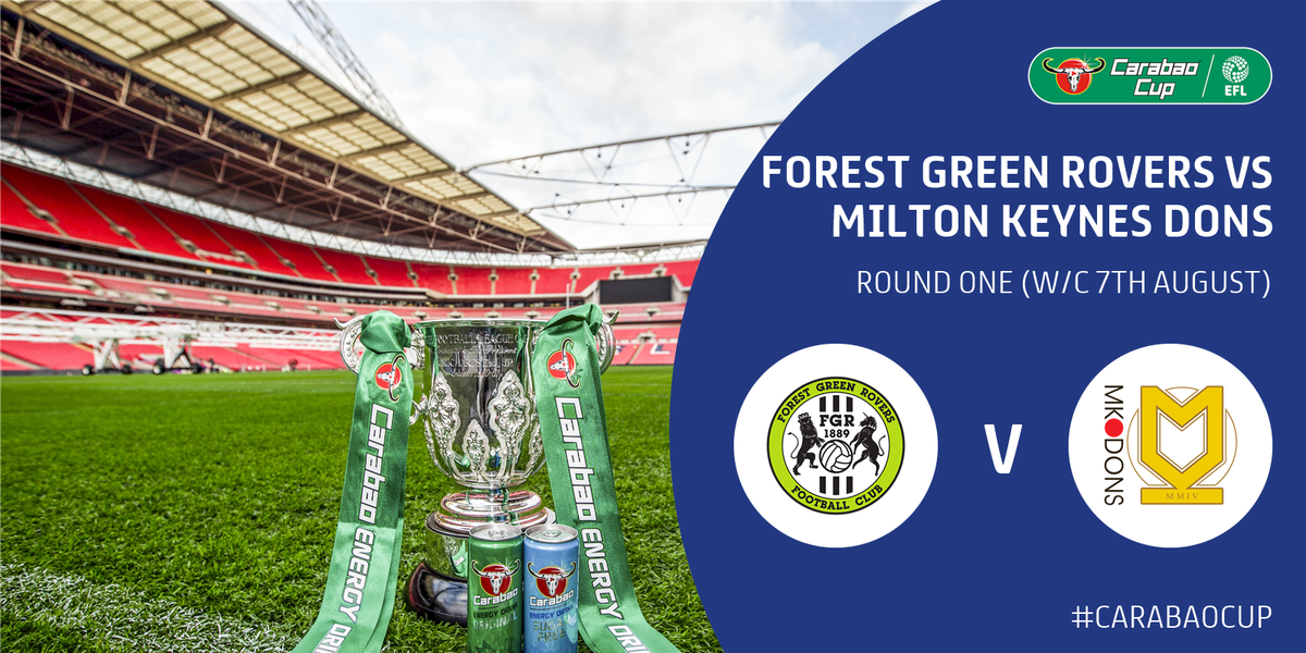 Carabao_Cup's tweet photo. #CarabaoCup: Round One Draw 🏆

@FGRFC_Official v @MKDonsFC https://t.co/C4zgJY7eJt