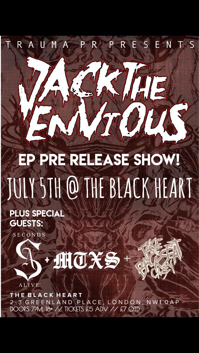 London, hitting up The Black Heart on 5th July. Follow link for tickets! - facebook.com/events/1134624…