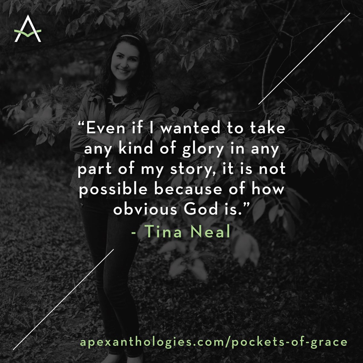 ApexAnthologies's tweet photo. Check out the amazing story of how God's rescue &amp; redemption changed Tina Neal's life! Visit https://t.co/Y5oGFc8wh0. #whatsyourstory https://t.co/yvpeiZE86G