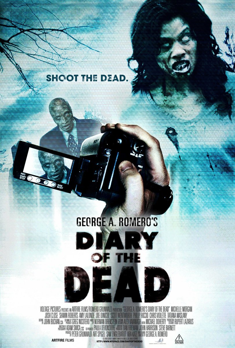 Weekend of the Dead fans top 10 Romero movies. At number 10 we have George's 5th instalment into the zombie genre 2007 Diary of the Dead.