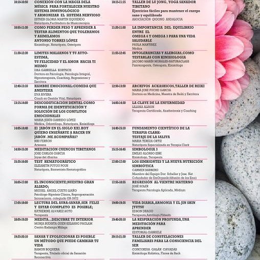 SSefarad's tweet photo. Programa de charlas y actividades en el IIFestival de Naturopatia en #Málaga .@malaga_salud @malagasana @EfectoYoga @NaturaMLG https://t.co/xUsHxV3mQV