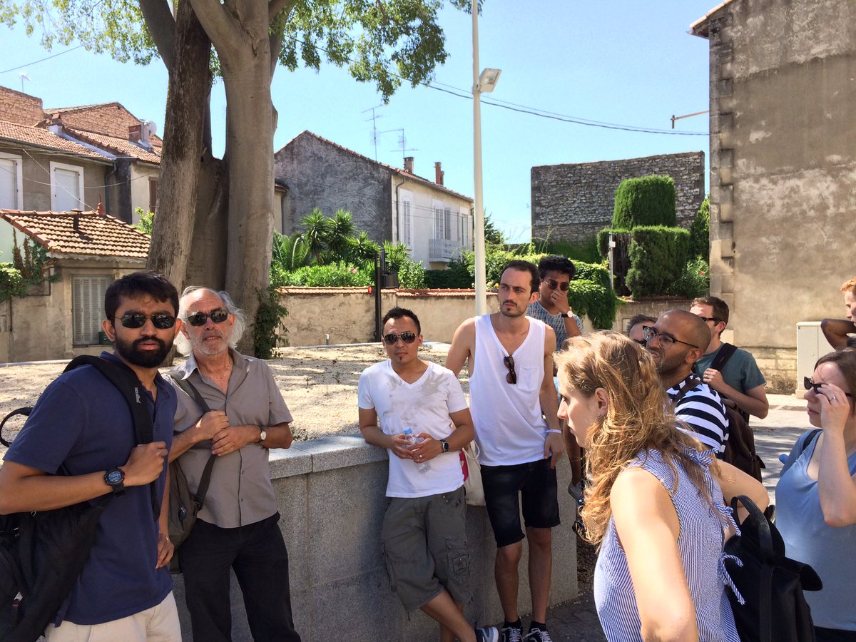 Hawkins_Brown's tweet photo. #Education #research #HBtrips touring around Nimes with Jean-Luc from Traveses Agence https://t.co/WSvqJ6iUze