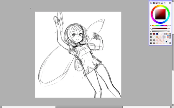 大ラフだけど次描く幼馴染ちゃん 