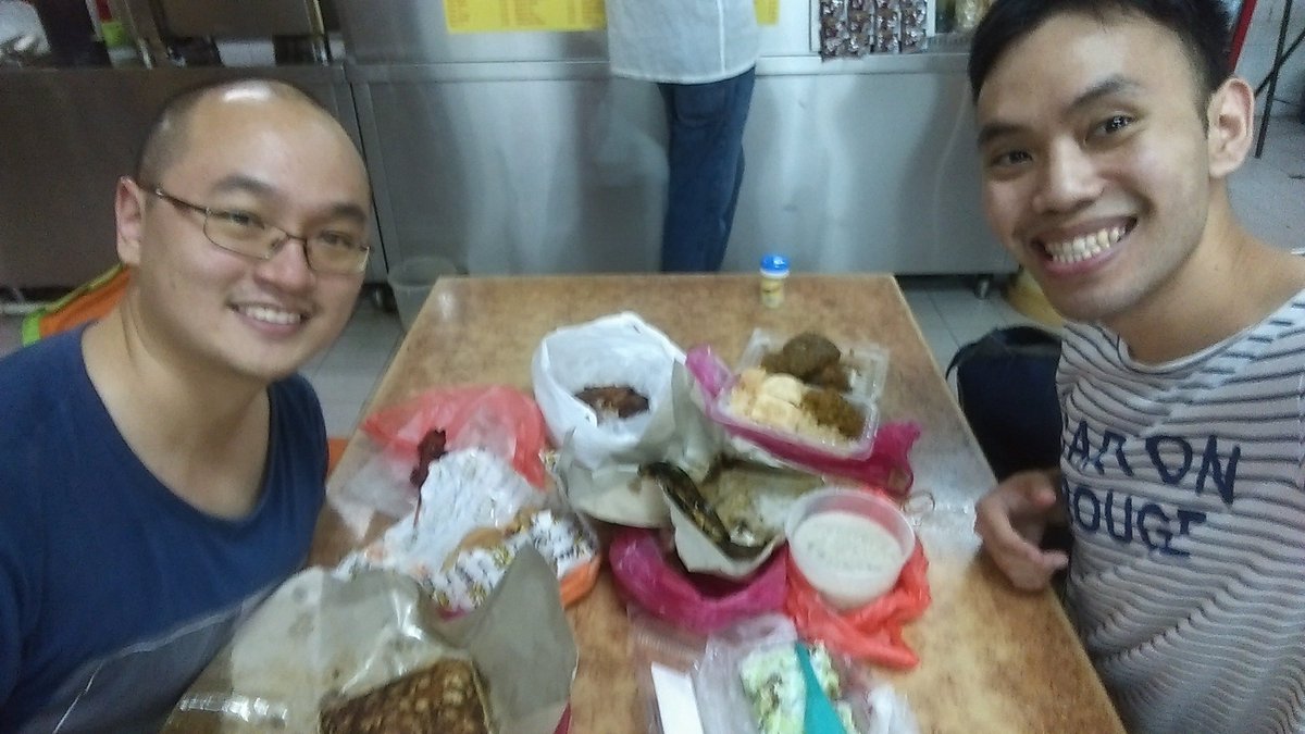 jaredwlk's tweet photo. Awesome time with Kenneth and the spoils of Ramadan bazaar! https://t.co/NIaX3KM8HK