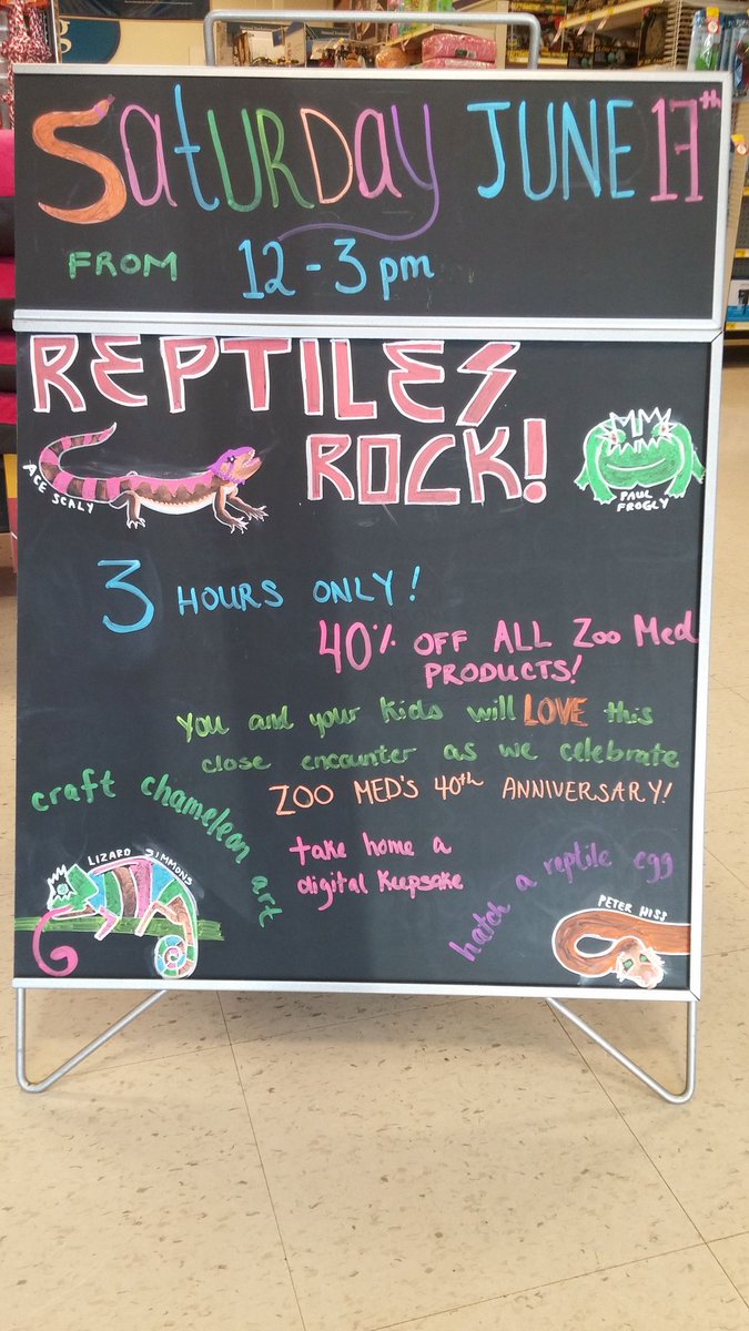 PetsmartLondon's tweet photo. Reptiles Rock! Event Saturday June 17th, 12pm to 3pm! 40% off Zoo med products with coupon! 50% a reptile, with purChase of starter kit! https://t.co/JxqW6Y4fV9