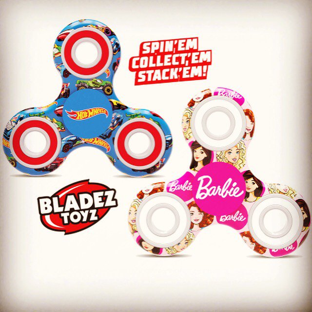 bladeztoyz's tweet photo. *Newsflash* Hot Wheels & Barbie Bladez Spinnerz coming soon! #fidgetspinners #HotWheels #Barbie #Julylaunch #hotcraze #watchthisspace https://t.co/cO4E2KrfWw