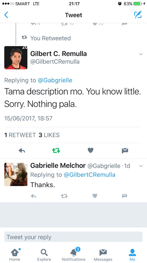 Gabgrielle's tweet image. And 1 thing more @GilbertCRemulla U called me Nothing.U're right.I have nothing for you.I am 1 confirmed vote u will never have. #sametone