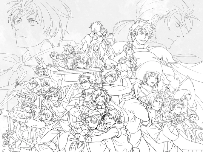 そしてどっちかっていうと幻想水滸伝2クリア絵の方が気が狂ってる  全員わかるかな!?キャラの描き分けができてないからネ! 